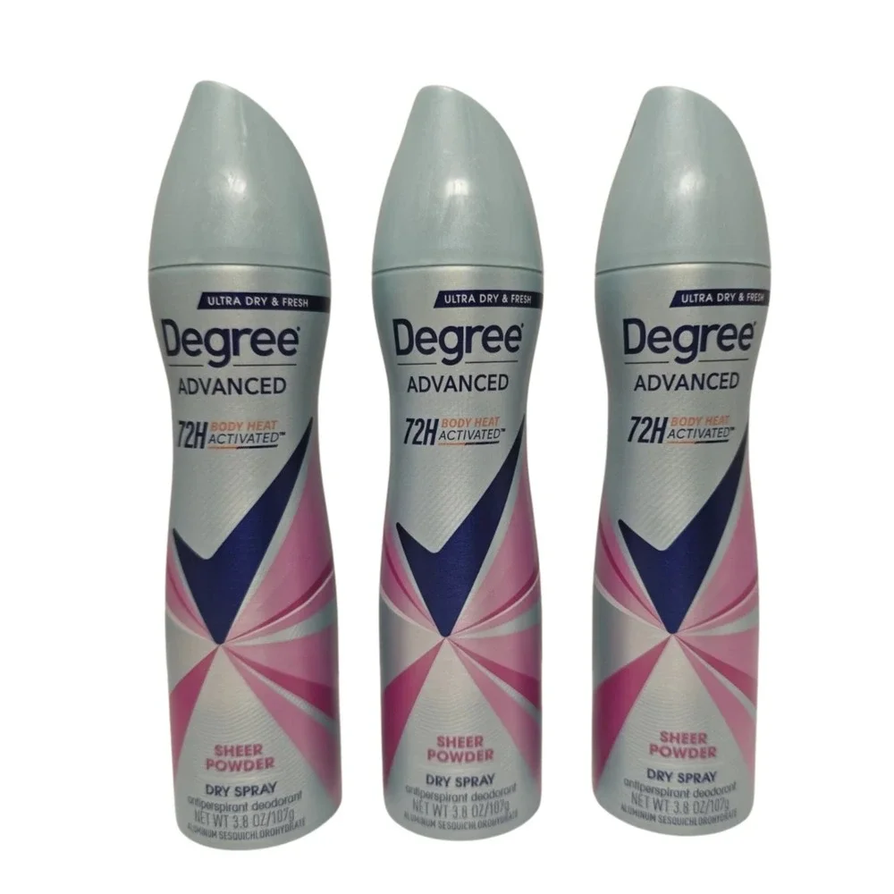 Degree Advanced Antiperspirant Deodorant Spray‎ 3.8 oz Sheer Powder Lot of 3